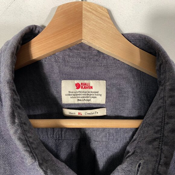Fjallraven Ovik Long Sleeve Light Chambray Button Up Hike Shirt men's size XL - Picture 3 of 8